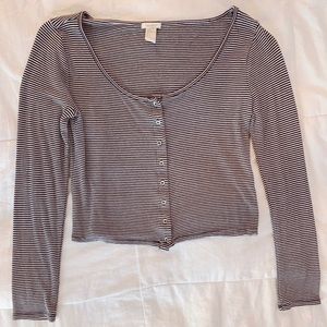 striped snap up top